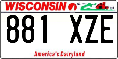 WI license plate 881XZE