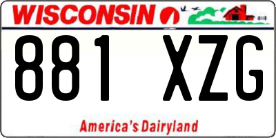 WI license plate 881XZG