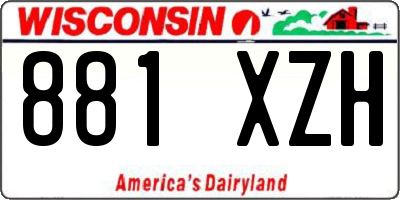WI license plate 881XZH