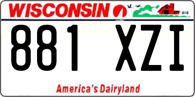 WI license plate 881XZI