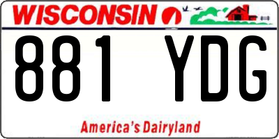 WI license plate 881YDG