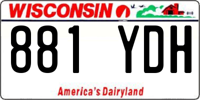 WI license plate 881YDH