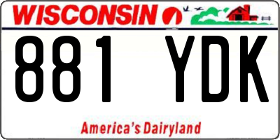 WI license plate 881YDK