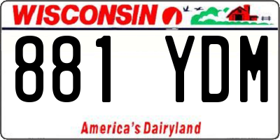 WI license plate 881YDM