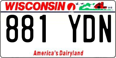WI license plate 881YDN