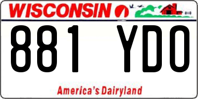 WI license plate 881YDO
