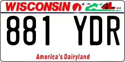 WI license plate 881YDR