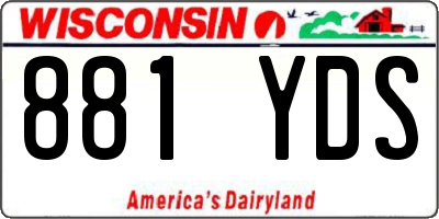 WI license plate 881YDS