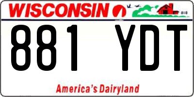 WI license plate 881YDT