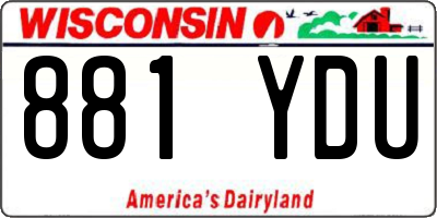WI license plate 881YDU