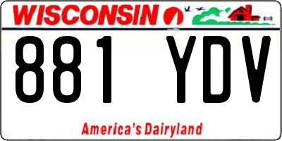 WI license plate 881YDV