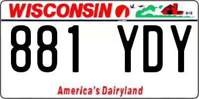 WI license plate 881YDY