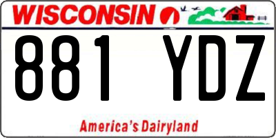 WI license plate 881YDZ