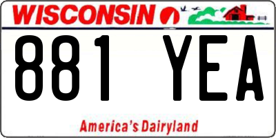 WI license plate 881YEA