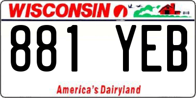WI license plate 881YEB