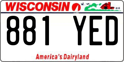 WI license plate 881YED