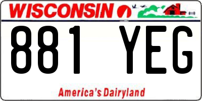 WI license plate 881YEG