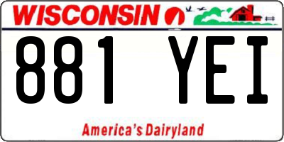 WI license plate 881YEI
