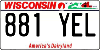 WI license plate 881YEL