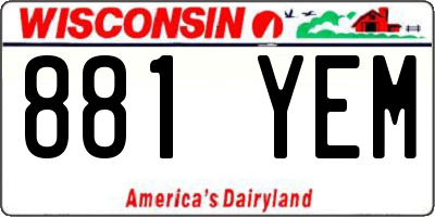 WI license plate 881YEM