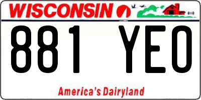 WI license plate 881YEO