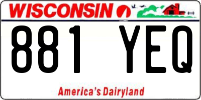 WI license plate 881YEQ