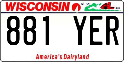 WI license plate 881YER