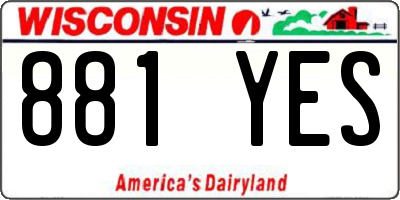 WI license plate 881YES
