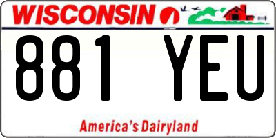 WI license plate 881YEU