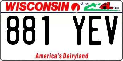 WI license plate 881YEV