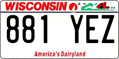 WI license plate 881YEZ