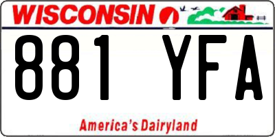WI license plate 881YFA