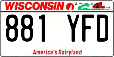 WI license plate 881YFD