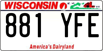 WI license plate 881YFE