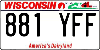 WI license plate 881YFF