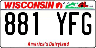 WI license plate 881YFG