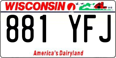 WI license plate 881YFJ