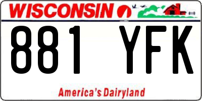 WI license plate 881YFK