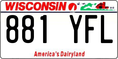 WI license plate 881YFL