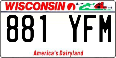WI license plate 881YFM