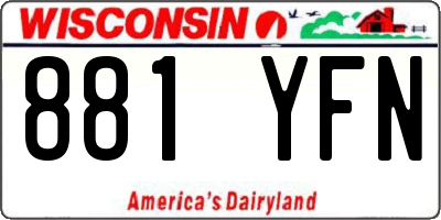 WI license plate 881YFN