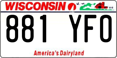 WI license plate 881YFO