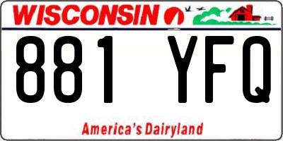 WI license plate 881YFQ