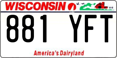WI license plate 881YFT