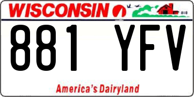 WI license plate 881YFV