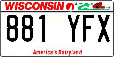 WI license plate 881YFX