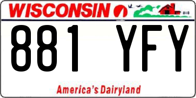 WI license plate 881YFY