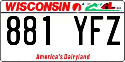 WI license plate 881YFZ