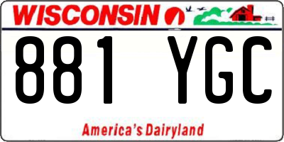 WI license plate 881YGC