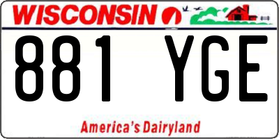 WI license plate 881YGE